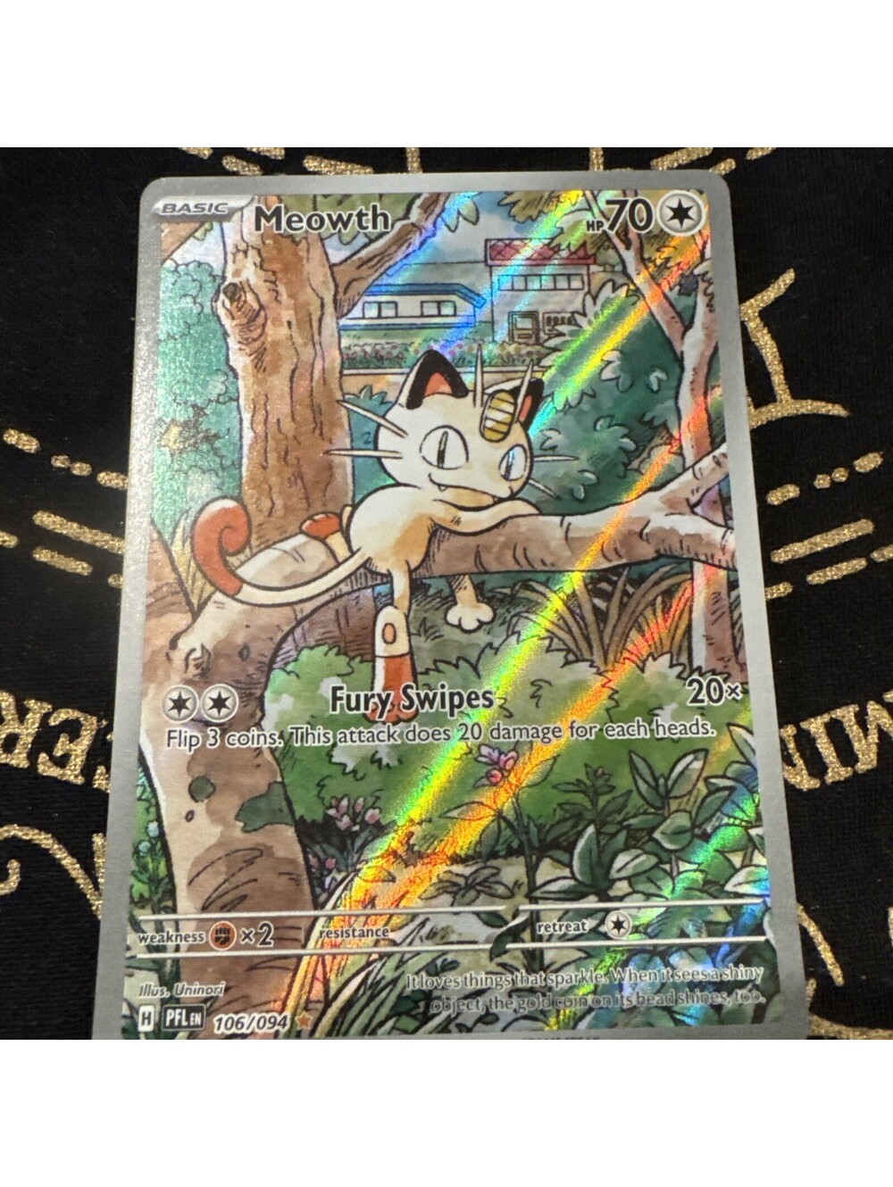 Pokémon Meowth 106/094 – Phantasmal Flames – English IR (Illustration Rare) NM